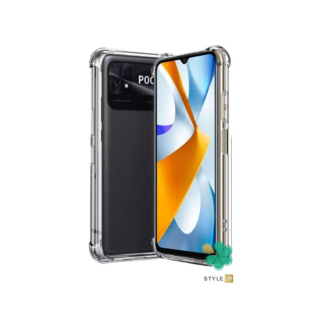 Shockproof Airbag Clear Tpu Cover Case For Xiaomi Poco C40 قیمت کاور گوشی ژله ای کپسول دار برای Xiaomi Poco C40 -دسترسی آسان به درگاه