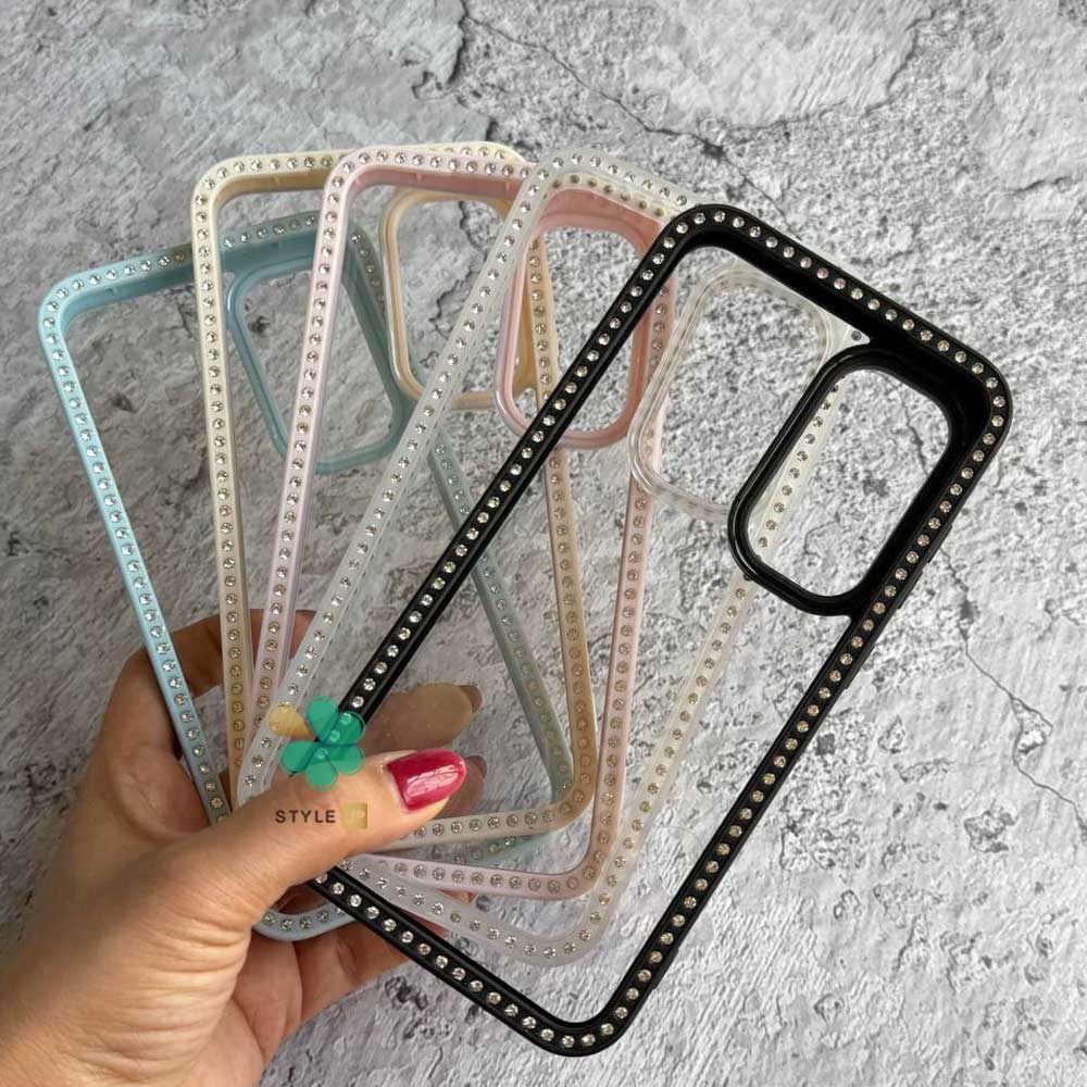 خرید قاب دور نگین دار شفاف گوشی iPhone - مقاوم و باکیفیت