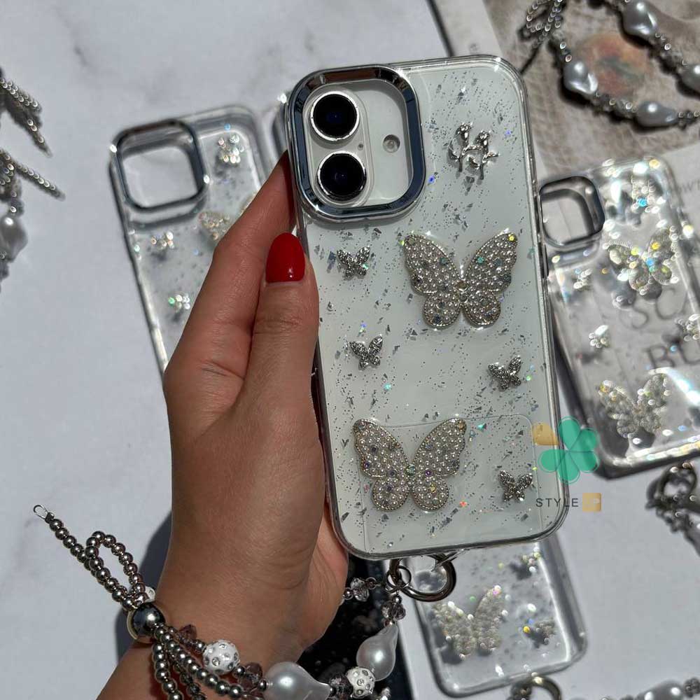 قیمت قاب برای Apple iPhone رزینی پروانه نگینی - طراحی فانتزی و شیک