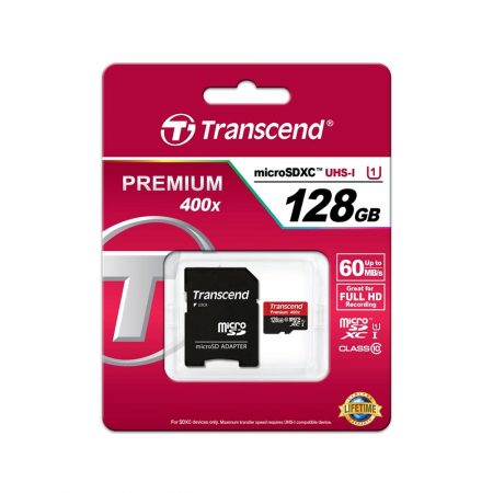 خرید کارت حافظه 128 گیگابایت Transcend microSDXC 400x 128GB