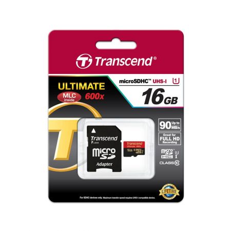 خرید کارت حافظه ترنسند 16 گیگابایت Transcend microSDHC 600x 16GB