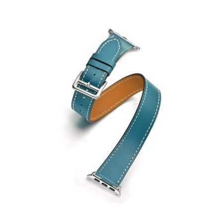 قیمت خرید بند اپل واچ 4 چرمی دو دور طرح هرمس 40mm