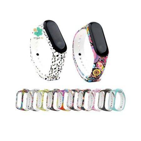 خرید بند مچ بند شیائومی Xiaomi Mi Band 3 / 4 سیلیکونی طرح دار