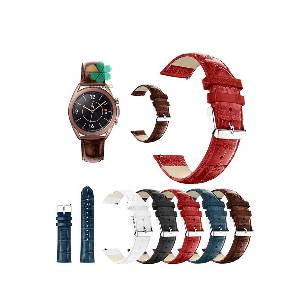 خرید بند چرمی ساعت سامسونگ Galaxy Watch 3 41mm طرح Alligator