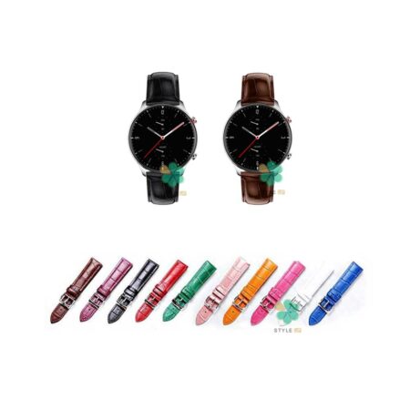 خرید بند چرمی ساعت امازفیت Amazfit GTR 2e طرح Alligator