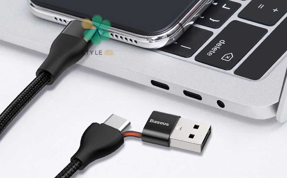 خرید کابل دوکاره لایتنینگ به تایپ سی و USB بیسوس مدل Baseus CATLYW-G01