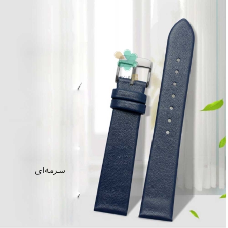 عکس بند ساعت ریلمی واچ Realme Watch 2 مدل Fancy Leather رنگ سرمه ای