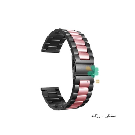 قیمت بند ساعت ال جی LG G Watch R W110 مدل استیل دو رنگ مشکی رزگلد