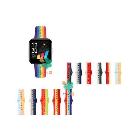 قیمت بند سیلیکونی ساعت ریلمی واچ Realme Watch مدل رنگین کمان