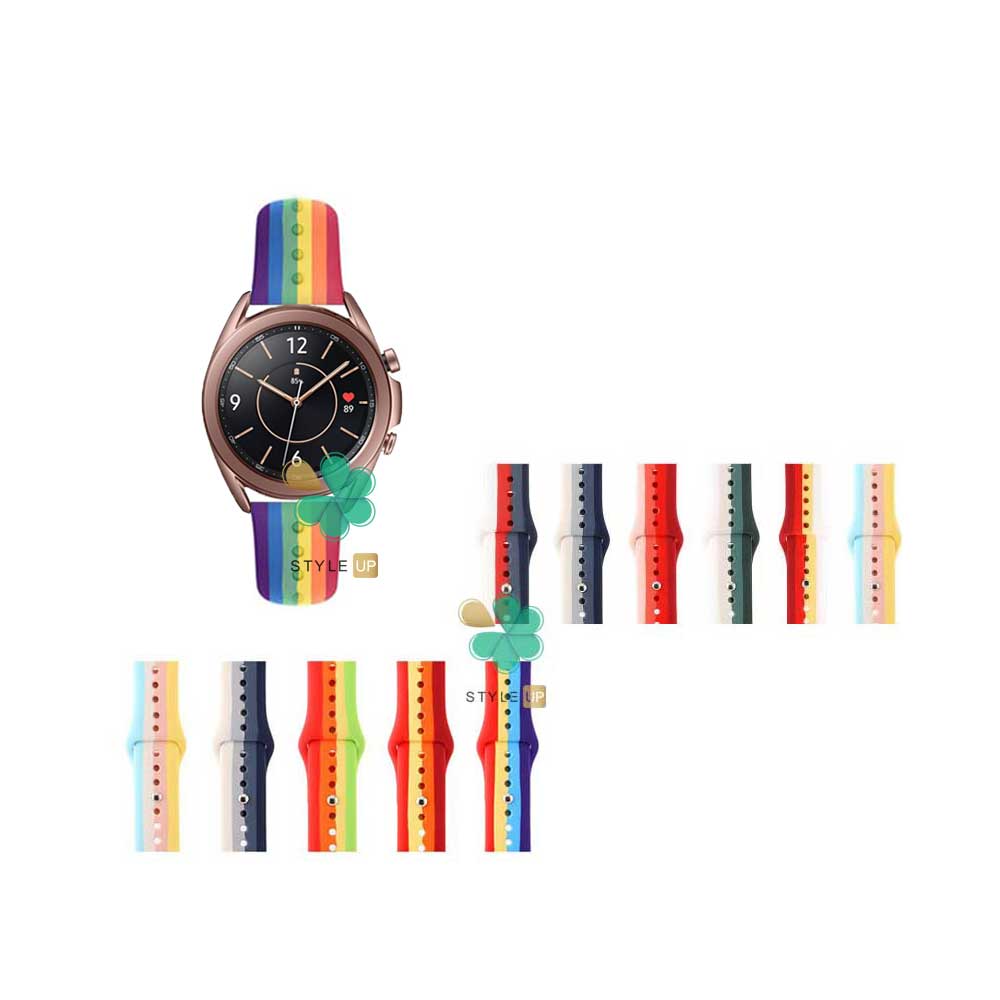 قیمت بند سیلیکونی ساعت سامسونگ Galaxy Watch 3 41mm مدل رنگین کمان
