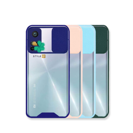 خرید قاب گوشی شیائومی Mi 10T 5G مدل پشت شفاف محافظ لنزدار کشویی