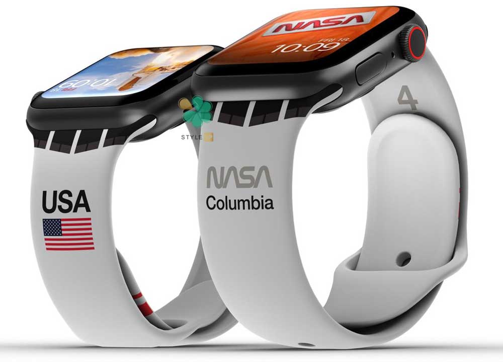 خرید بند سیلیکونی ساعت اپل واچ Apple Watch 7 41mm مدل Nasa