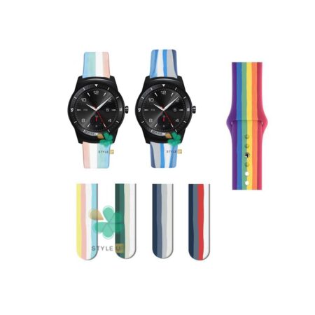 قیمت بند سیلیکونی ساعت ال جی LG G Watch R W110 مدل رنگین کمان