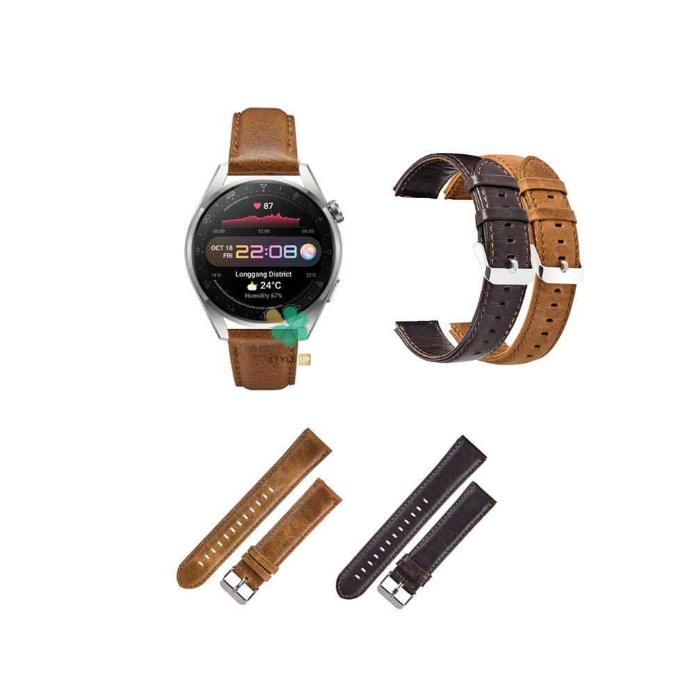 قیمت بند چرمی ساعت هواوی واچ Huawei Watch 3 Pro مدل Genuine Leather