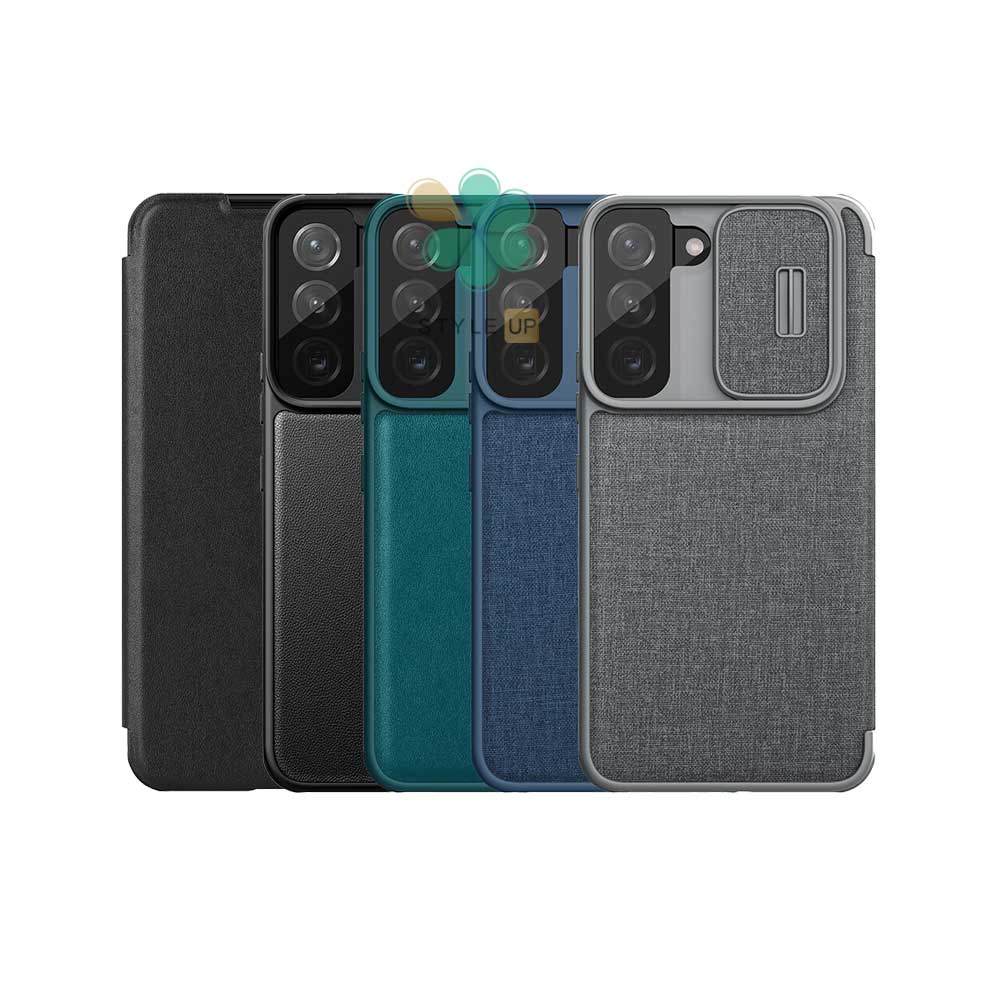 Nillkin-Qin-Pro-Plain-Leather-Cloth-case-for-Samsung-Galaxy-S22 (16) خرید کیف چرمی پارچهای گوشی سامسونگ Samsung S22 برند نیلکین