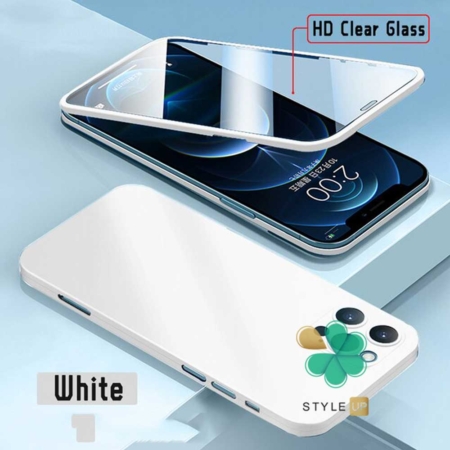 خرید قاب و گلس 360 درجه گوشی اپل آیفون Apple iPhone 12 Pro Max رنگ سفید