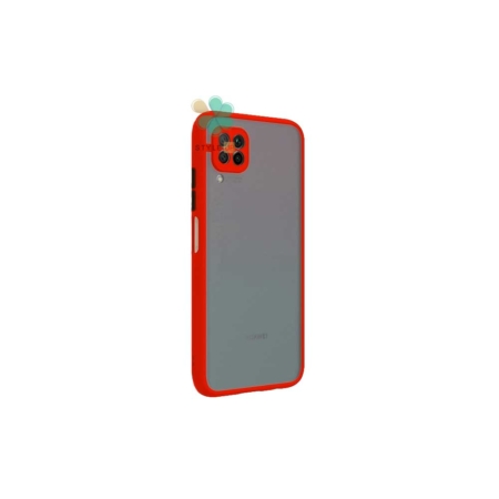 قاب گوشی هواوی Huawei nova 7i مدل پشت مات محافظ لنزدار رنگ قرمز