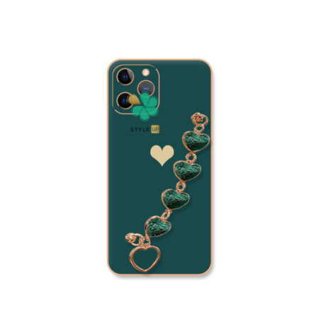 عکس قاب الکتروپلیتینگ گوشی آیفون iPhone 11 Pro Max طرح قلب رنگ سبز