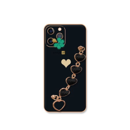 خرید قاب الکتروپلیتینگ گوشی اپل آیفون iPhone 12 Pro طرح قلب رنگ مشکی