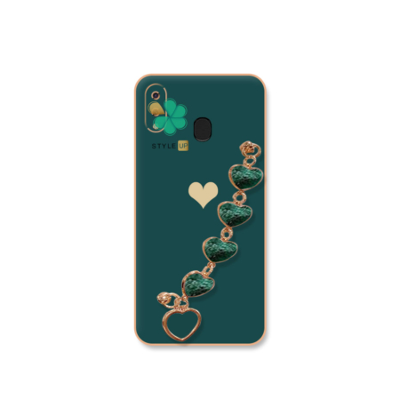 خرید قاب الکتروپلیتینگ گوشی سامسونگ Samsung Galaxy A20 طرح قلب رنگ سبز