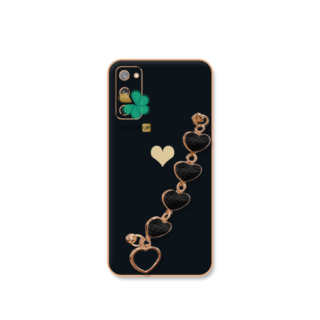 خرید قاب الکتروپلیتینگ گوشی سامسونگ Galaxy S20 FE 5G طرح قلب رنگ مشکی
