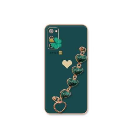 خرید قاب الکتروپلیتینگ گوشی سامسونگ Galaxy S20 FE 5G طرح قلب رنگ سبز