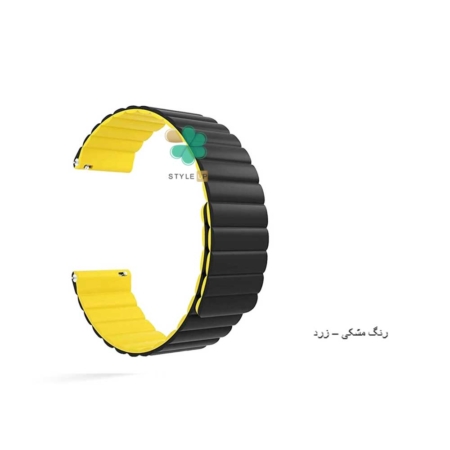 خرید بند ساعت ریلمی واچ Realme Watch S مدل Leather Link رنگ مشکی زرد