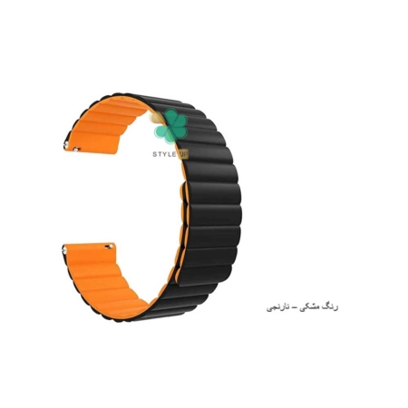 خرید بند ساعت ریلمی واچ Realme Watch S مدل Leather Link رنگ مشکی نارنجی