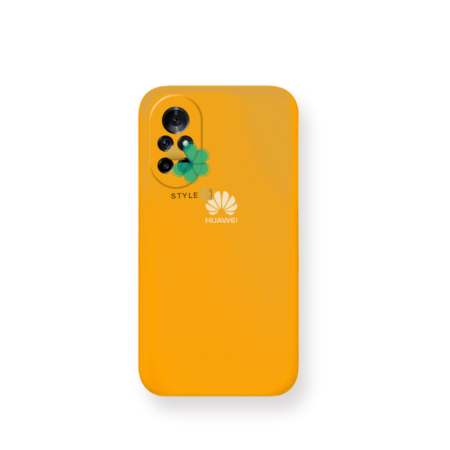 خرید قاب گوشی هواوی Huawei Nova 8 5G مدل سیلیکونی محافظ لنز دار رنگ نارنجی