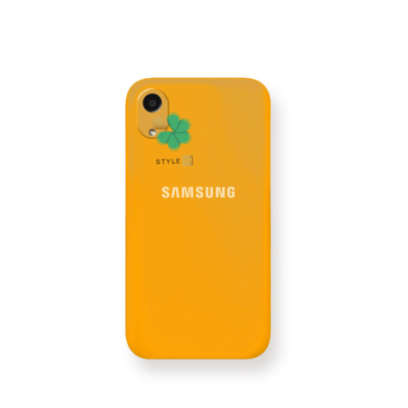 خرید قاب گوشی سامسونگ Galaxy A03 Core مدل سیلیکونی محافظ لنز دار رنگ نارنجی