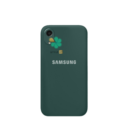 خرید قاب گوشی سامسونگ Galaxy A03 Core مدل سیلیکونی محافظ لنز دار رنگ سبز تیره