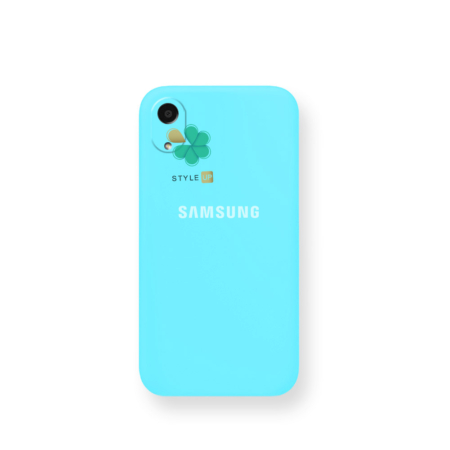 خرید قاب گوشی سامسونگ Galaxy A03 Core مدل سیلیکونی محافظ لنز دار رنگ سبز آبی