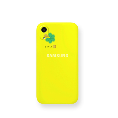 خرید قاب گوشی سامسونگ Galaxy A03 Core مدل سیلیکونی محافظ لنز دار رنگ زرد