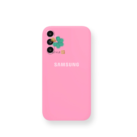 خرید قاب گوشی سامسونگ Galaxy A13 5G مدل سیلیکونی محافظ لنز دار رنگ صورتی روشن