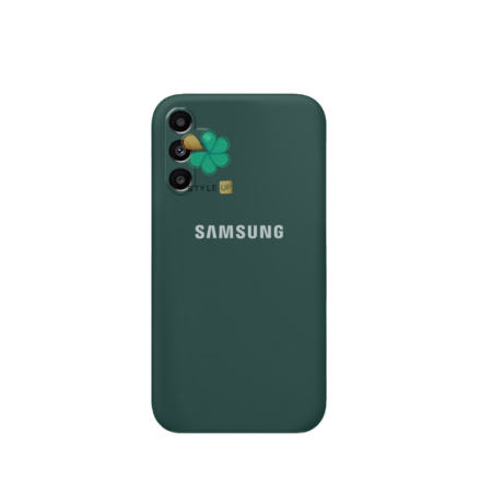 خرید قاب گوشی سامسونگ Galaxy A13 5G مدل سیلیکونی محافظ لنز دار رنگ سبز تیره