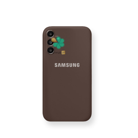 خرید قاب گوشی سامسونگ Galaxy A13 5G مدل سیلیکونی محافظ لنز دار رنگ قهوه ای