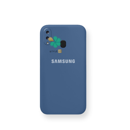 خرید قاب گوشی سامسونگ Galaxy A20 مدل سیلیکونی محافظ لنز دار رنگ آبی نفتی