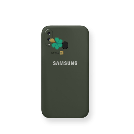 خرید قاب گوشی سامسونگ Galaxy A20 مدل سیلیکونی محافظ لنز دار رنگ سبز یشمی