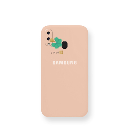 خرید قاب گوشی سامسونگ Galaxy A30 مدل سیلیکونی محافظ لنز دار رنگ کرم