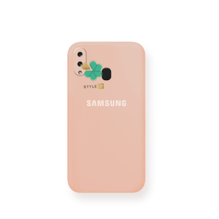 خرید قاب گوشی سامسونگ Galaxy A30 مدل سیلیکونی محافظ لنز دار رنگ گلبهی
