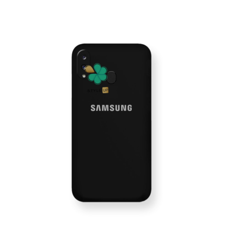 خرید قاب گوشی سامسونگ Galaxy A30 مدل سیلیکونی محافظ لنز دار رنگ مشکی