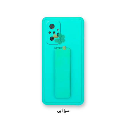 خرید قاب گوشی شیائومی Redmi Note 10 Pro Max مدل سیلیکونی هولدردار رنگ سبز آبی