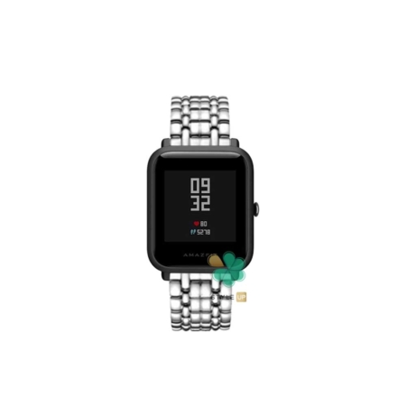 خرید بند استیل ساعت شیائومی Xiaomi Amazfit Bip S طرح Presence رنگ نقره ای