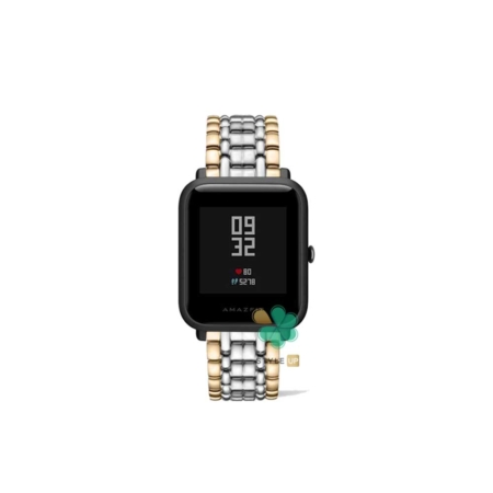 خرید بند استیل ساعت شیائومی Xiaomi Amazfit Bip S طرح Presence رنگ طلایی نقره ای