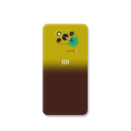 خرید قاب سیلیکونی دو رنگ گوشی شیائومی Xiaomi Poco X3 Pro رنگ زرد - قهوه ای