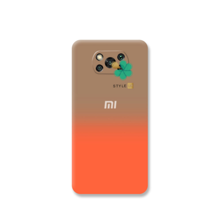 خرید قاب سیلیکونی دو رنگ گوشی شیائومی Xiaomi Poco X3 Pro رنگ قهوه ای - نارنجی