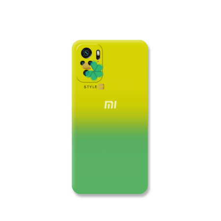 خرید قاب سیلیکونی دو رنگ گوشی شیائومی Xiaomi Redmi Note 10 رنگ سبز آبی - زرد