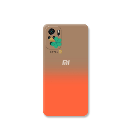 خرید قاب سیلیکونی دو رنگ گوشی شیائومی Xiaomi Redmi Note 10 رنگ نارنجی - خاکی