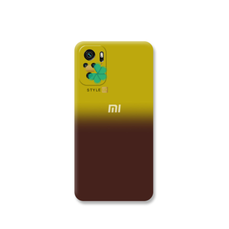 خرید قاب سیلیکونی دو رنگ گوشی شیائومی Xiaomi Redmi Note 10 رنگ قهوه ای - زرد
