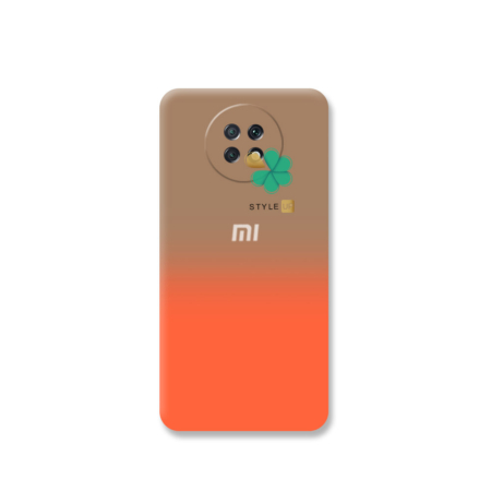 خرید قاب سیلیکونی دو رنگ گوشی شیائومی Xiaomi Redmi Note 9T 5G رنگ نارنجی - خاکی